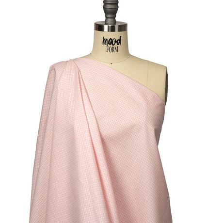 Pima Cotton Shirting - Pink and White Plaid