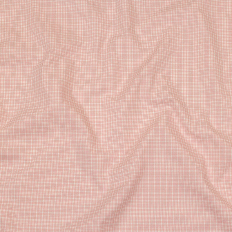 Pima Cotton Shirting - Pink and White Plaid