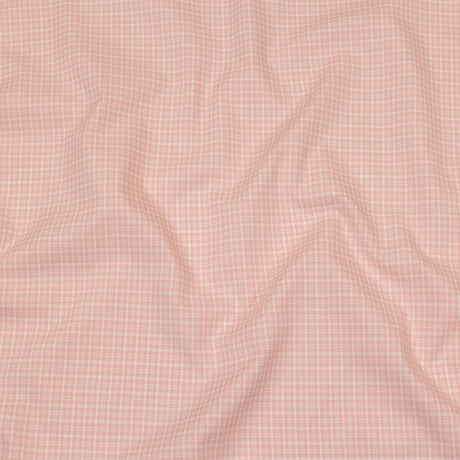 Pima Cotton Shirting - Pink and White Plaid