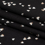 Black, White and Metallic Gold Foiled Hearts Brushed ITY Jersey