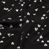 Black, White and Metallic Gold Foiled Hearts Brushed ITY Jersey