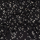 Black, White and Metallic Gold Foiled Hearts Brushed ITY Jersey