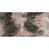 Pink, Olive and Metallic Gold Foiled Stars Slubbed Stretch Rayon Jersey