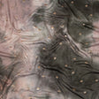Pink, Olive and Metallic Gold Foiled Stars Slubbed Stretch Rayon Jersey