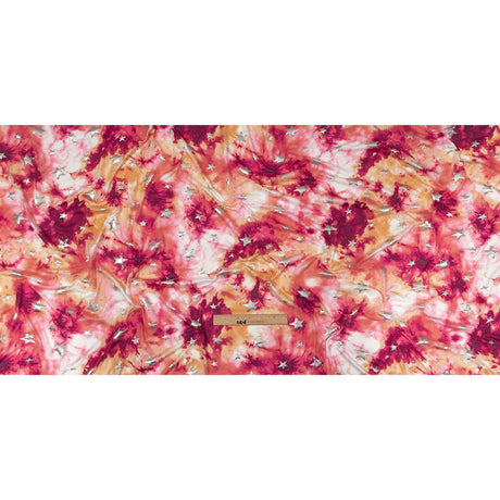 Pink, Yellow and Silver Foiled Stars Brushed ITY Jersey