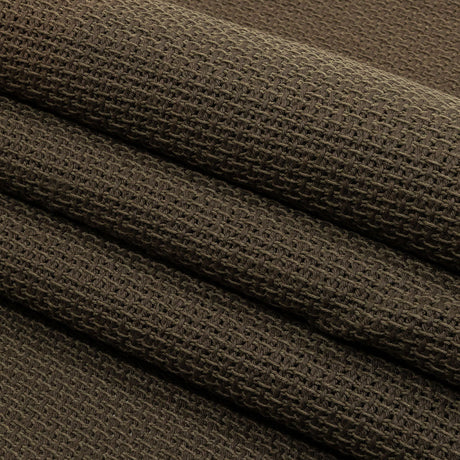 Teak and Turtle Green Net-Like Cotton and Polyester Novelty Woven