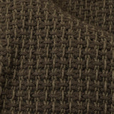 Teak and Turtle Green Net-Like Cotton and Polyester Novelty Woven