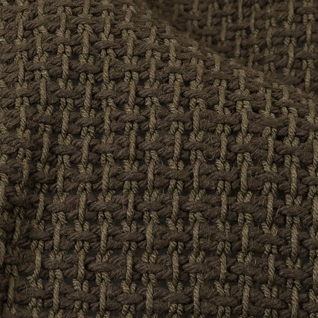 Teak and Turtle Green Net-Like Cotton and Polyester Novelty Woven