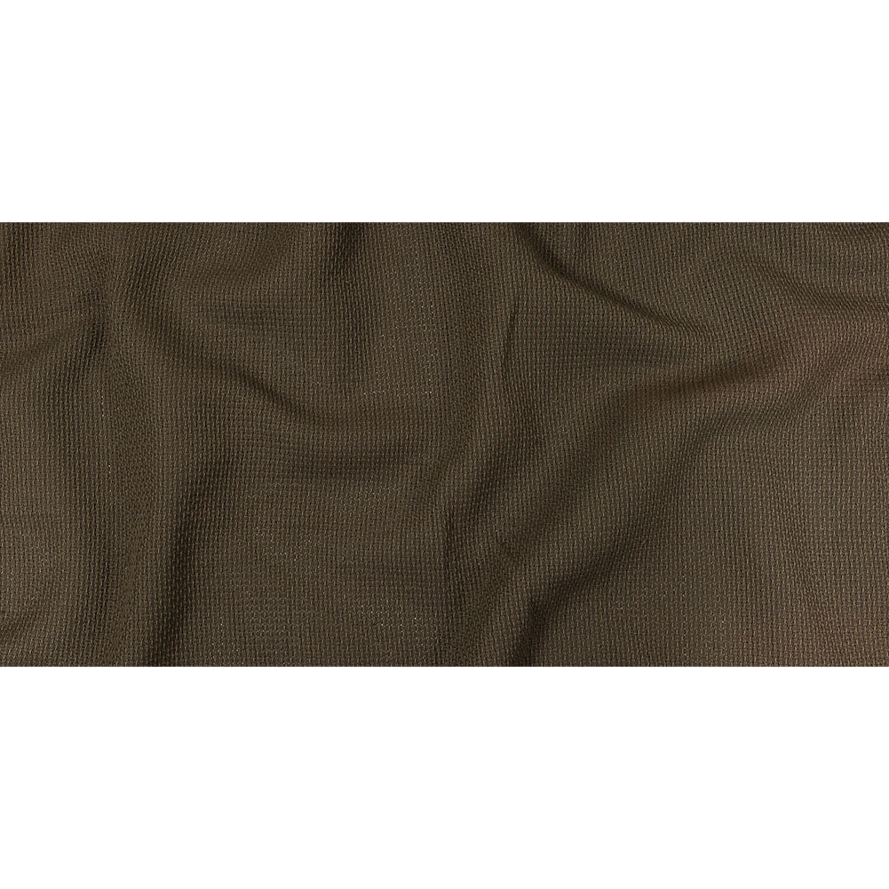 Teak and Turtle Green Net-Like Cotton and Polyester Novelty Woven