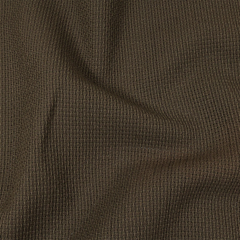 Teak and Turtle Green Net-Like Cotton and Polyester Novelty Woven