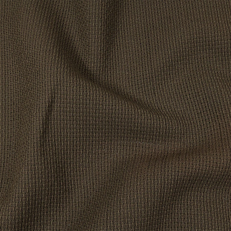 Teak and Turtle Green Net-Like Cotton and Polyester Novelty Woven