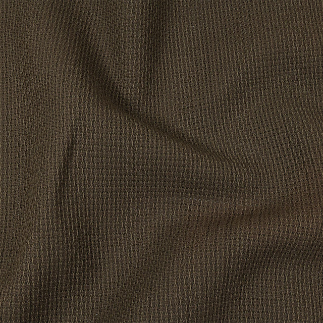 Teak and Turtle Green Net-Like Cotton and Polyester Novelty Woven