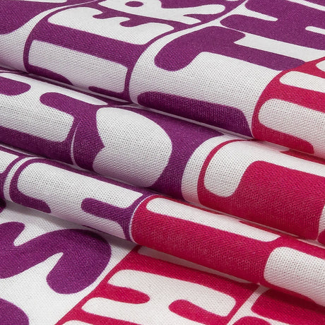 Mercerized Organic Egyptian Cotton Voile - Hot Pink, Blue and Purple Pronoun Stripes - More Than Words Print - Mood Exclusive Pride Collection