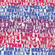 Mercerized Organic Egyptian Cotton Voile - Hot Pink, Blue and Purple Pronoun Stripes - More Than Words Print - Mood Exclusive Pride Collection