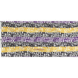 Mercerized Organic Egyptian Cotton Voile - Black, Purple and Yellow Pronoun Stripes - More Than Words Print - Mood Exclusive Pride Collection