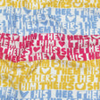 Mercerized Organic Egyptian Cotton Voile - Pink, Yellow and Blue Pronoun Stripes - More Than Words Print - Mood Exclusive Pride Collection