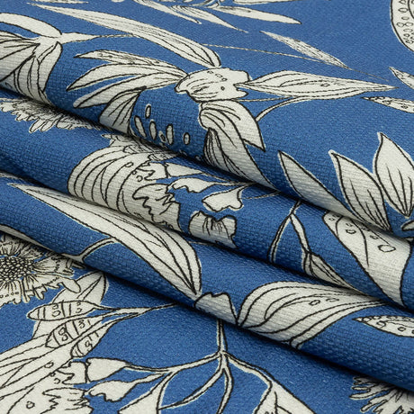 Mood Exclusive Light Blue Illustrated Cultivation Stretch Cotton Woven
