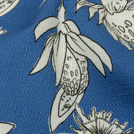 Mood Exclusive Light Blue Illustrated Cultivation Stretch Cotton Woven