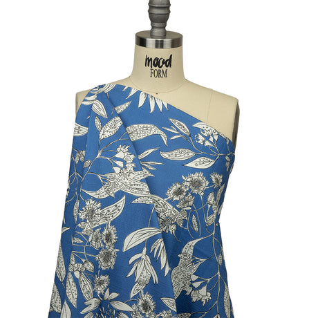 Mood Exclusive Light Blue Illustrated Cultivation Stretch Cotton Woven