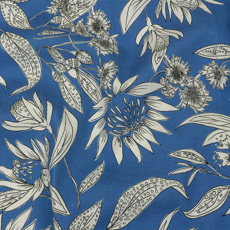 Mood Exclusive Light Blue Illustrated Cultivation Stretch Cotton Woven