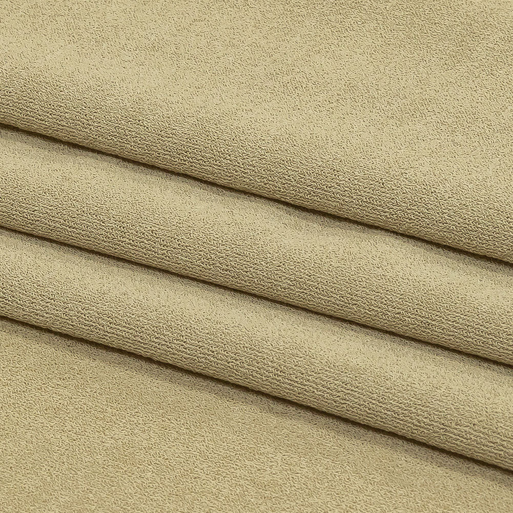 Beige Stretch Polyester Crepe Knit