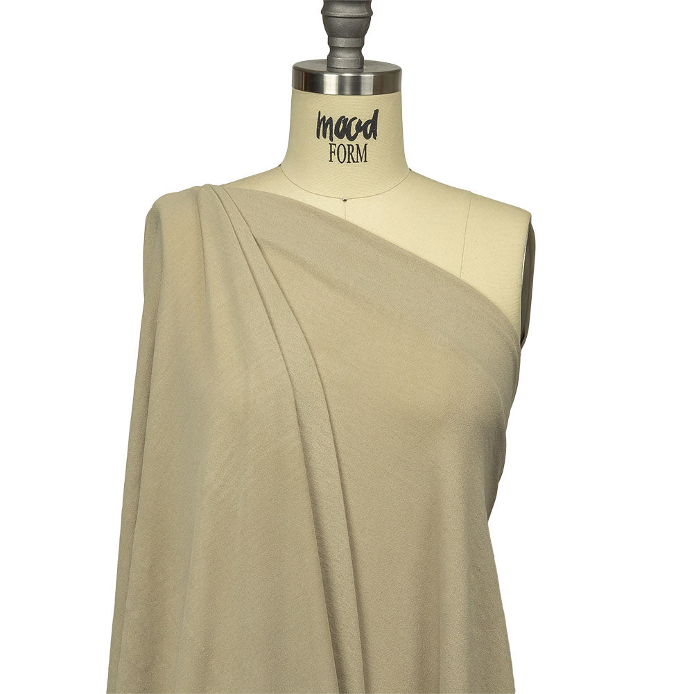 Beige Stretch Polyester Crepe Knit