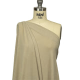 Beige Stretch Polyester Crepe Knit