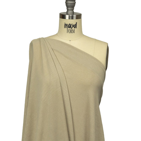 Beige Stretch Polyester Crepe Knit