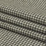 Gray, Ivory and Metallic Silver Houndstooth Brushed Polyester Woven