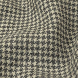 Gray, Ivory and Metallic Silver Houndstooth Brushed Polyester Woven