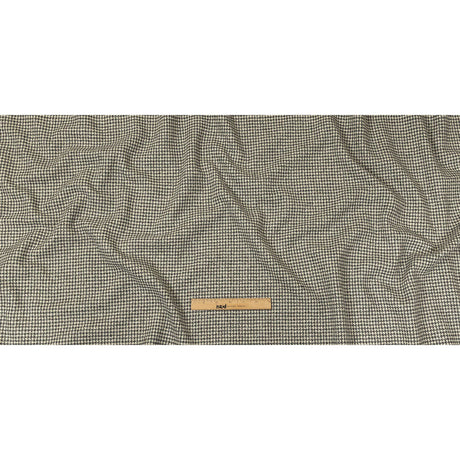 Gray, Ivory and Metallic Silver Houndstooth Brushed Polyester Woven