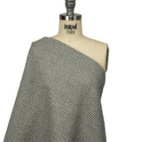 Gray, Ivory and Metallic Silver Houndstooth Brushed Polyester Woven