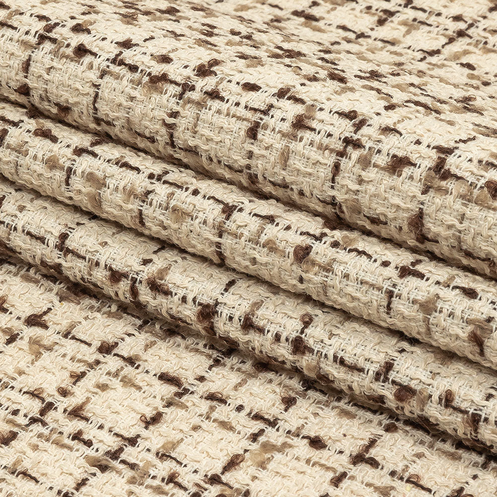 Fog, Amphora and Rocky Road Plaid Tweedy Polyester Boucle