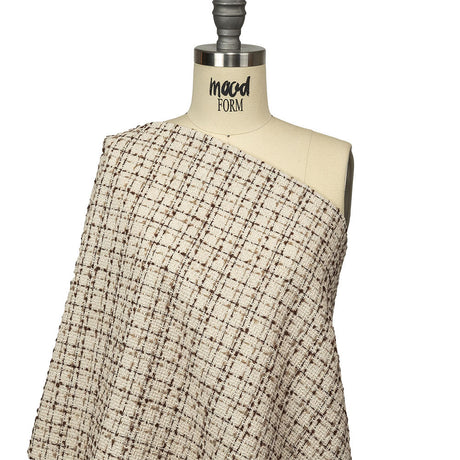 Fog, Amphora and Rocky Road Plaid Tweedy Polyester Boucle