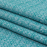 Teal, Sky Blue and Metallic Silver Polyester Tweed