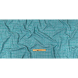 Teal, Sky Blue and Metallic Silver Polyester Tweed