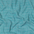 Teal, Sky Blue and Metallic Silver Polyester Tweed