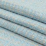 Sky Blue, Oyster White and Metallic Silver Polyester Tweed