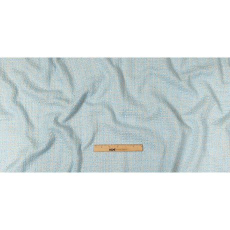 Sky Blue, Oyster White and Metallic Silver Polyester Tweed