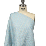 Sky Blue, Oyster White and Metallic Silver Polyester Tweed