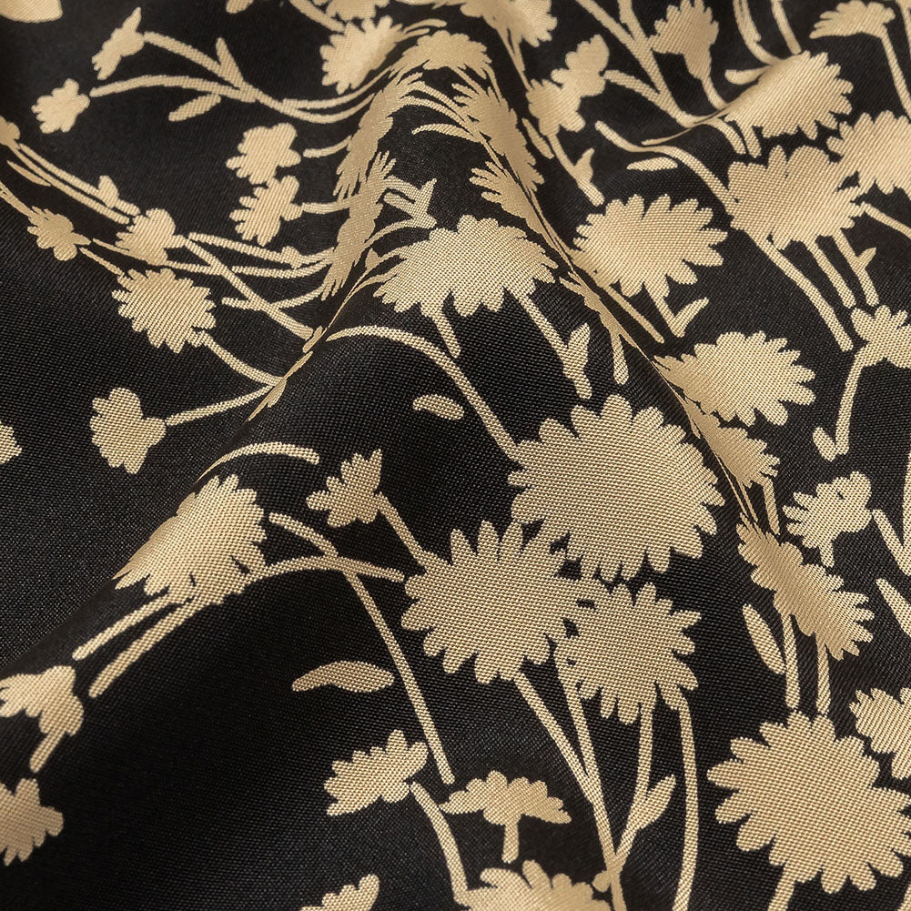 6-Ply Silk Crepe Print by The Row - Black and Cream Floral