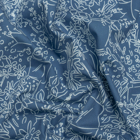 Mood Exclusive Country Blue Potted Pleasantries Cotton Poplin