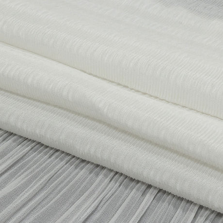 The Row Italian White Pleated Stripes Polyester Chiffon