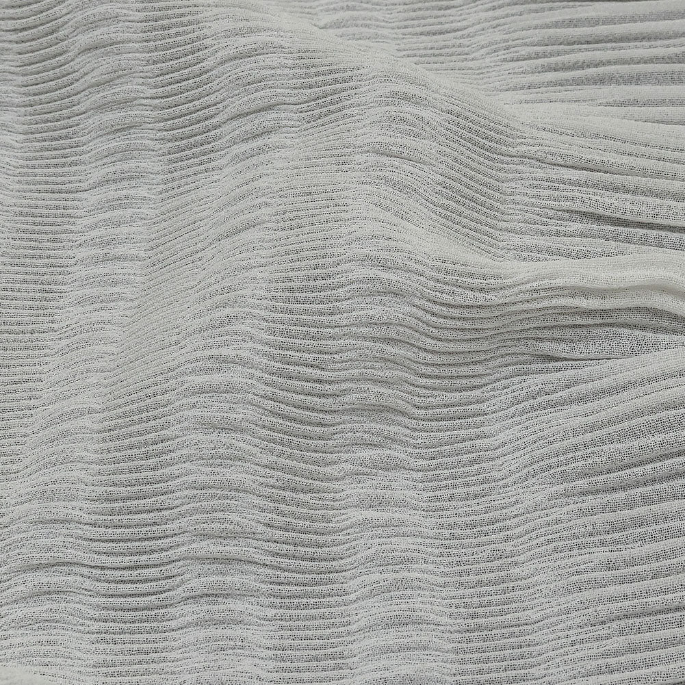 The Row Italian White Pleated Stripes Polyester Chiffon