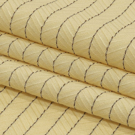 The Row Italian Banana and Brown Herringbone Stripe Viscose and Polyester Woven