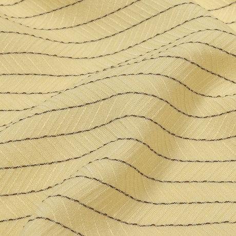 The Row Italian Banana and Brown Herringbone Stripe Viscose and Polyester Woven