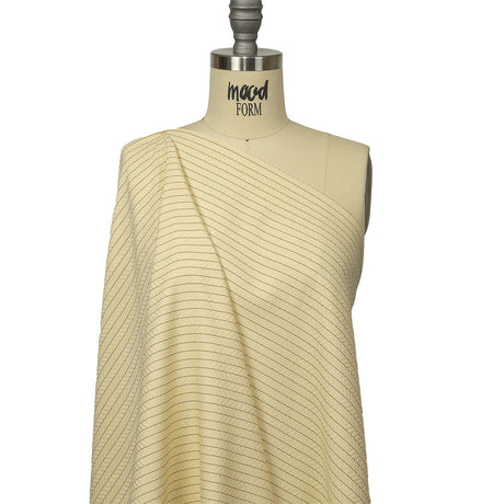 The Row Italian Banana and Brown Herringbone Stripe Viscose and Polyester Woven