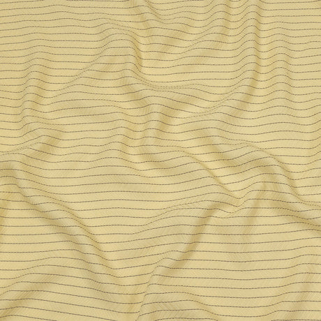The Row Italian Banana and Brown Herringbone Stripe Viscose and Polyester Woven