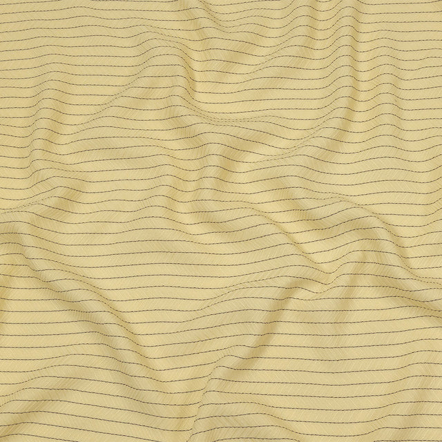 The Row Italian Banana and Brown Herringbone Stripe Viscose and Polyester Woven