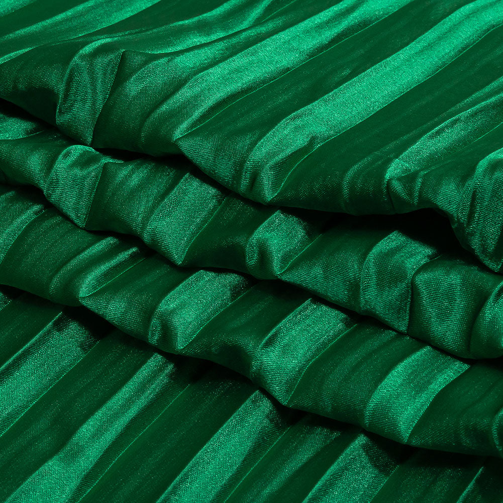 Pleated Stretch Satin - Grass Green - Andreas Collection